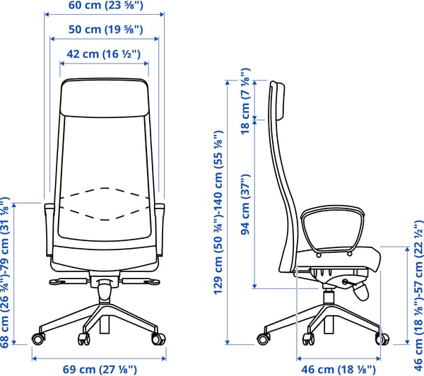 MARKUS office chair, Vissle dark grey, Medio