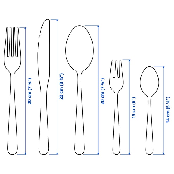 MARTORP 30-piece cutlery set, stainless steel