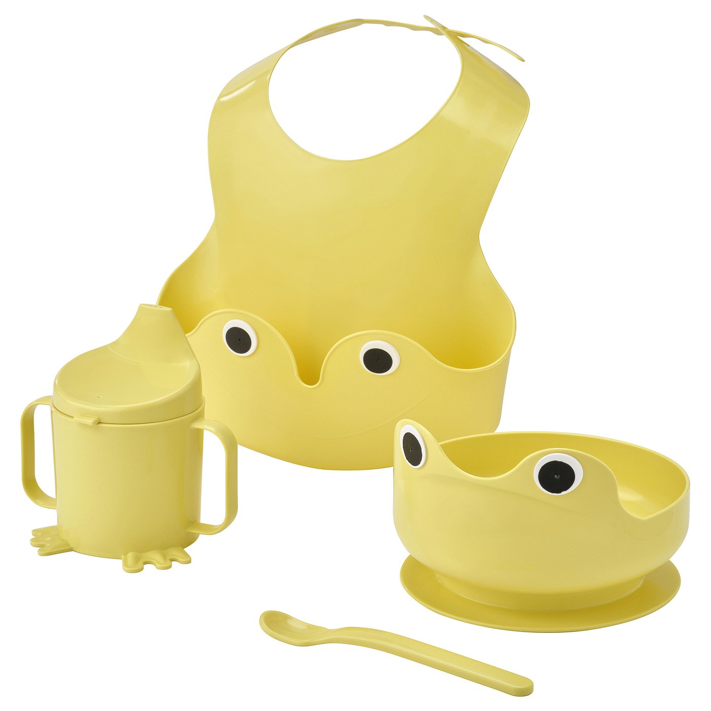 MATA 4-piece eating set, light yellow