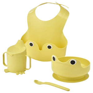 MATA 4-piece eating set, light yellow