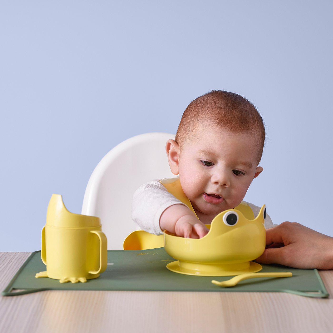 MATA 4-piece eating set, light yellow