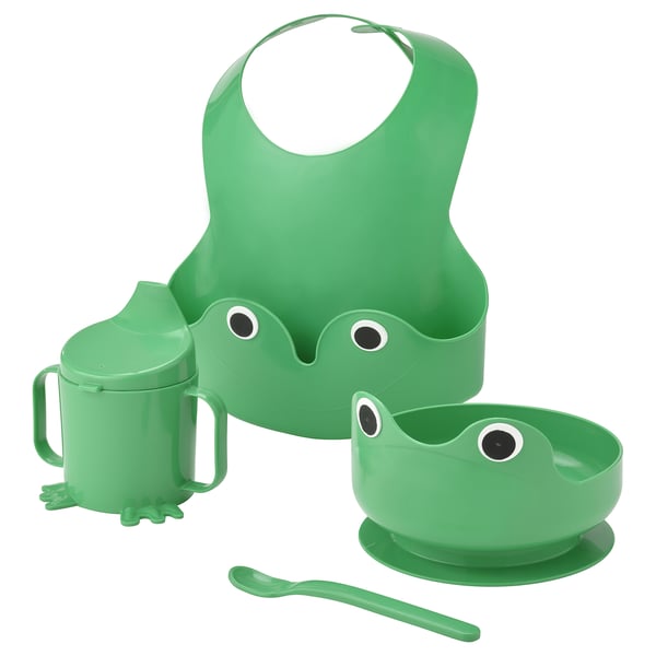 MATA - MATA 4-piece eating set, bright green