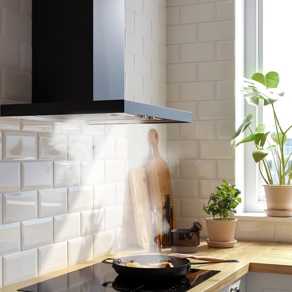 Ikea MATÄLSKARE Hood to be fixed to the wall - black 60 cm , 60 cm