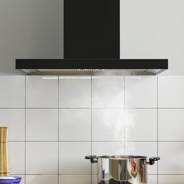 Ikea MATÄLSKARE Hood to be fixed to the wall - black 60 cm , 60 cm