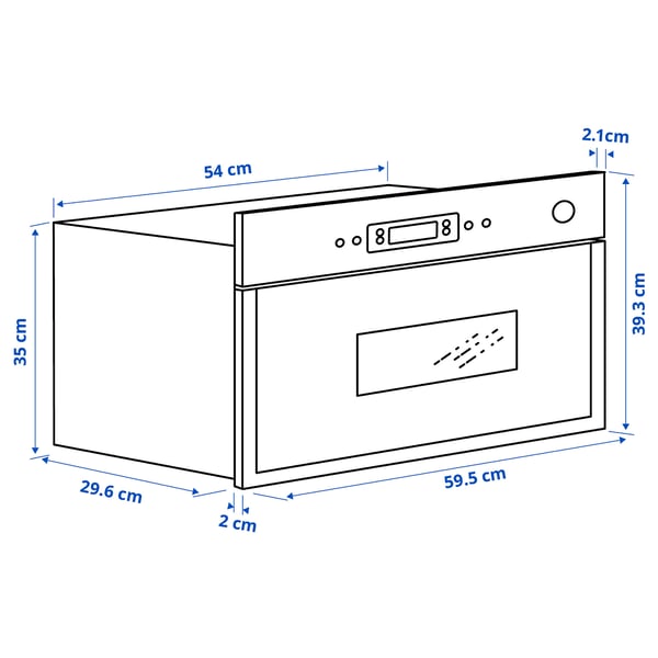 MATÄLSKARE microwave oven, IKEA 300 stainless steel, 59.5x39.4x31.7 cm