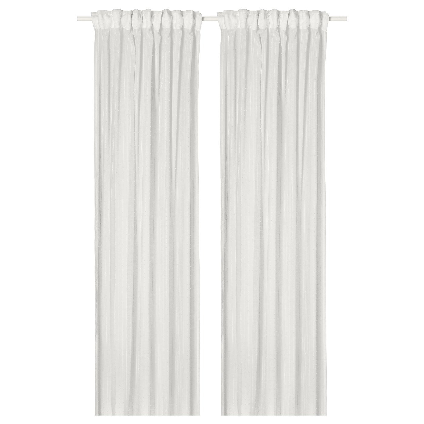 MATILDA sheer curtains, 1 pair, white/with heading tape, 300x145 cm