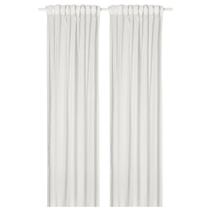 MATILDA sheer curtains, 1 pair, white/with heading tape, 300x145 cm