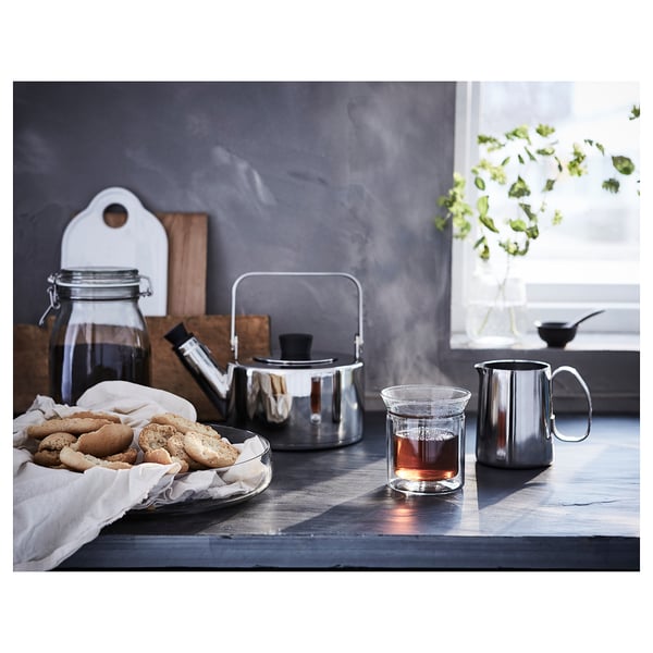 MÅTTLIG milk-frothing jug, stainless steel, 0.5 l