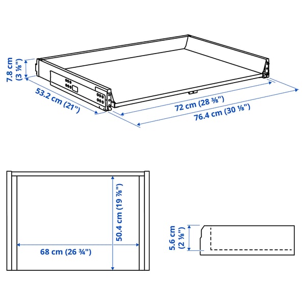 MAXIMERA - MAXIMERA Drawer, low, white, 80x60 cm