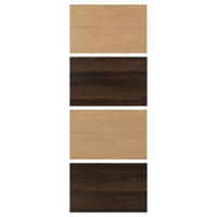 MEHAMN 4 panels for sliding door frame, dark brown oak effect/oak effect, 75x201 cm