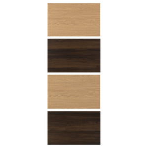 MEHAMN 4 panels for sliding door frame, dark brown oak effect/oak effect, 75x201 cm