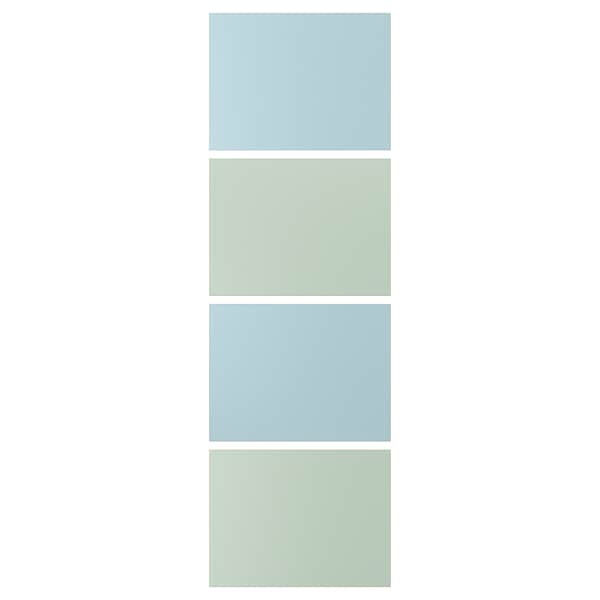 MEHAMN - 4 panels for sliding door frame, light blue/light green, 75x236 cm