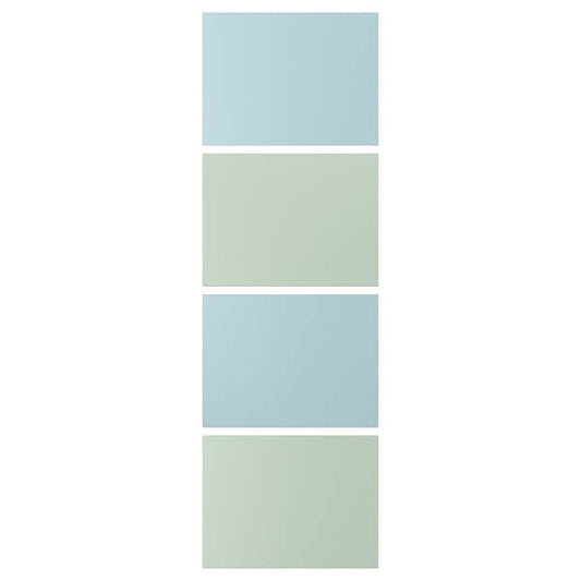 MEHAMN - 4 panels for sliding door frame, light blue/light green, 75x236 cm