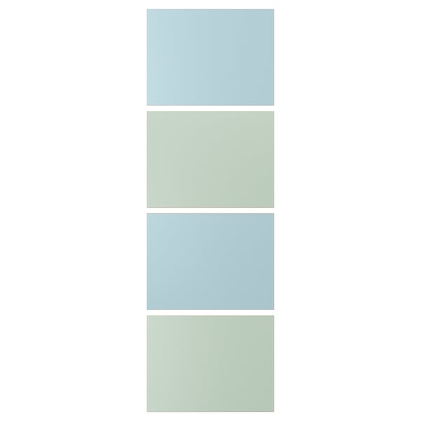 MEHAMN - MEHAMN 4 panels for sliding door frame, light blue/light green, 75x236 cm