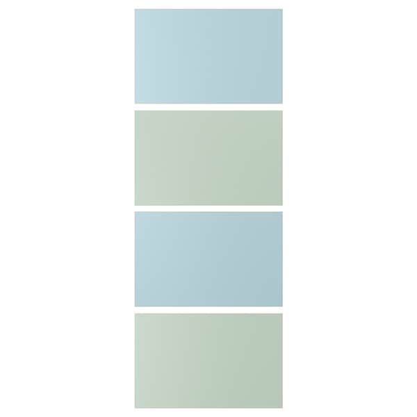 MEHAMN - 4 panels for sliding door frame, light blue/light green, 75x201 cm