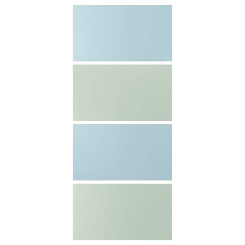 MEHAMN - 4 panels for sliding door frame, light blue/light green, 100x236 cm