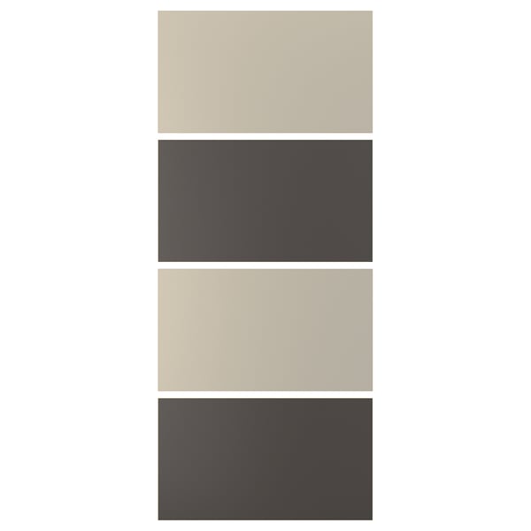 MEHAMN - MEHAMN 4 panels for sliding door frame, dark grey/grey-beige, 100x236 cm