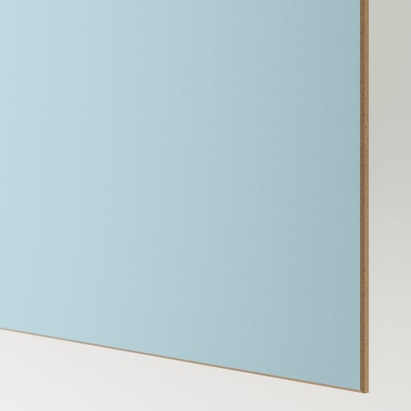 Ikea MEHAMN/AULI - Pair of sliding doors, aluminium double sided/light blue mirror glass, 200x201 cm