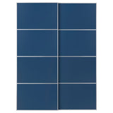 MEHAMN pair of sliding doors, aluminium/double sided blue, 150x201 cm