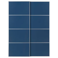 MEHAMN pair of sliding doors, aluminium/double sided blue, 150x201 cm