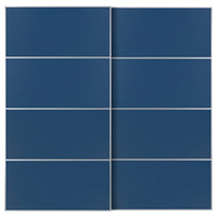 MEHAMN pair of sliding doors, aluminium/double sided blue, 200x201 cm