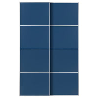 MEHAMN pair of sliding doors, aluminium/double sided blue, 150x236 cm