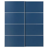 MEHAMN pair of sliding doors, aluminium/double sided blue, 200x236 cm