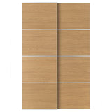 MEHAMN pair of sliding doors, aluminium/double sided oak effect, 150x236 cm
