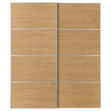 MEHAMN pair of sliding doors, aluminium/double sided oak effect, 200x236 cm