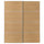 MEHAMN pair of sliding doors, aluminium/double sided oak effect, 200x236x8.0 cm