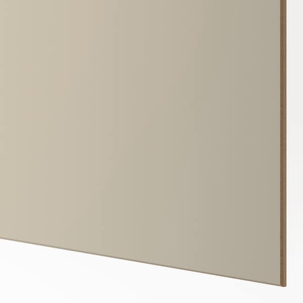 Ikea MEHAMN - Pair of sliding doors, aluminium double sided/dark grey grey-beige, 150x201 cm