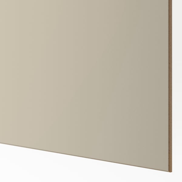 MEHAMN - MEHAMN Pair of sliding doors, aluminium double sided/dark grey grey-beige, 150x236 cm