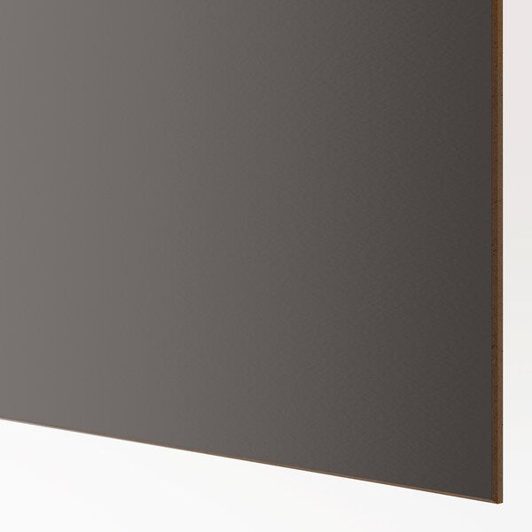 MEHAMN - Pair of sliding doors, aluminium double sided/dark grey grey-beige, 150x236 cm