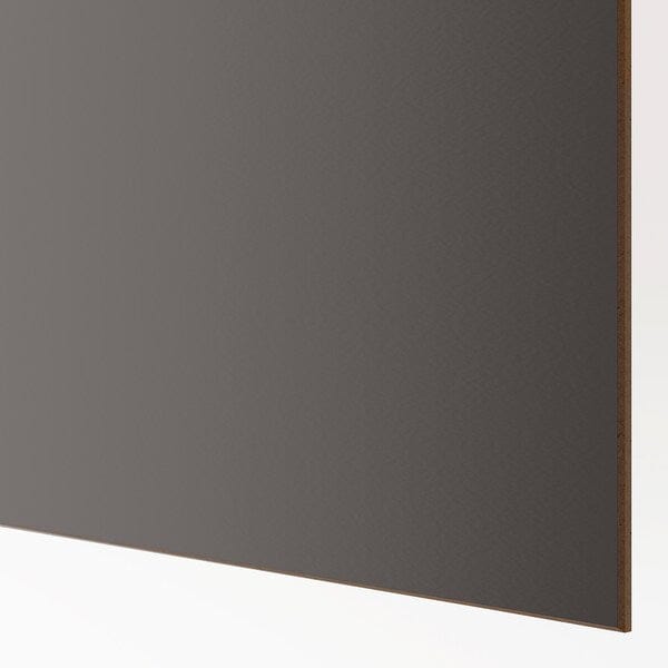 Ikea MEHAMN - Pair of sliding doors, aluminium double sided/dark grey grey-beige, 150x236 cm