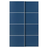MEHAMN pair of sliding doors, white/double sided blue, 150x236 cm
