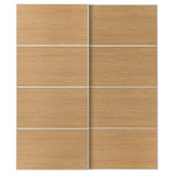 MEHAMN pair of sliding doors, white/double sided oak effect, 200x236 cm