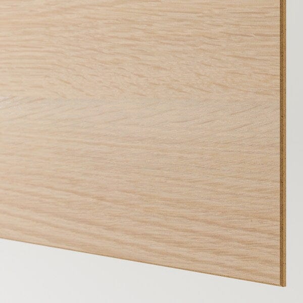 Ikea MEHAMN - Pair of sliding doors, double sided white stained oak effect/white, 150x201 cm