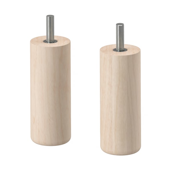 MEJARP leg, birch, 10 cm, 2 pack