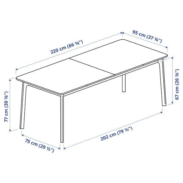Ikea MELLANSEL - Extending table, oak veneer, , 220x95x77 cm
