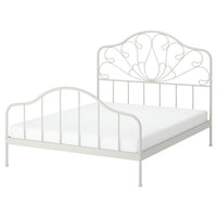 MELLGRUND bed frame, off-white/Lindbåden, 160x200 cm