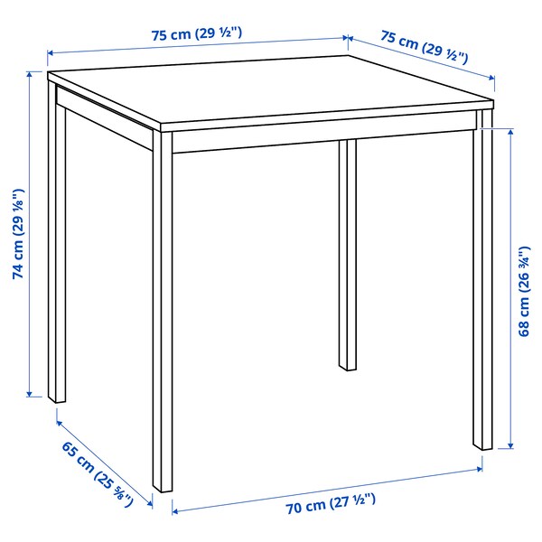 MELLTORP / ADDE - Table and 2 chairs, white, 75 cm