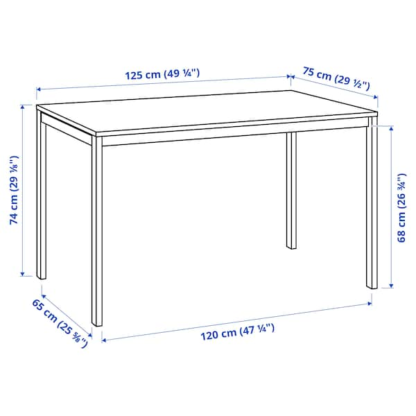 MELLTORP / ÖSTANÖ - Table and 4 chairs, white white/Remmarn green,125 cm