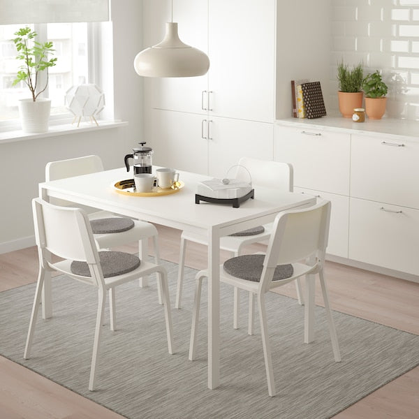 MELLTORP / TEODORES - Table and 4 chairs, white, 125 cm