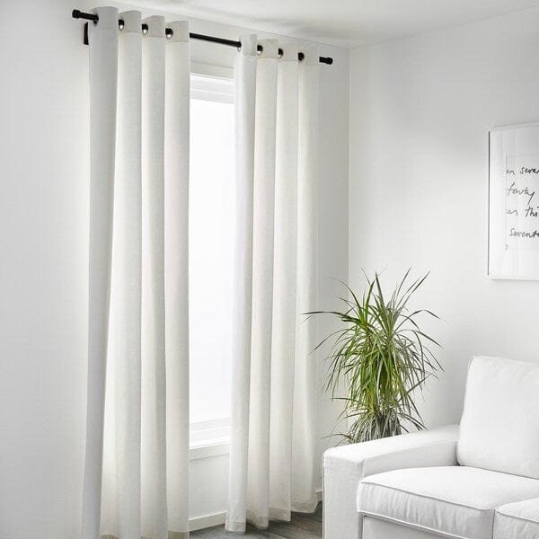 Ikea MERETE Semi-darkening curtains, 1 pair - white 145x300 cm , 145x300 cm