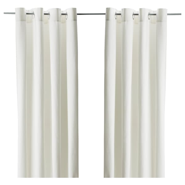 Ikea MERETE Semi-darkening curtains, 1 pair - white 145x300 cm , 145x300 cm