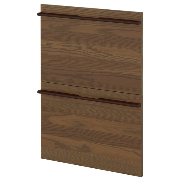 METOD - METOD 2 fronts for dishwasher, Stensta dark brown ash veneer, 60 cm