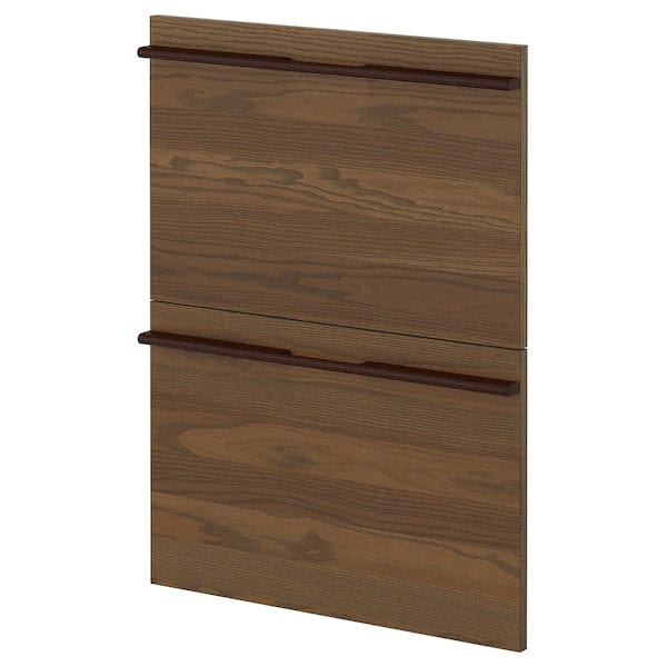 METOD - 2 fronts for dishwasher, Stensta dark brown ash veneer, 60 cm