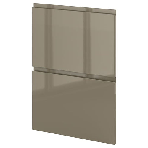 METOD - METOD 2 fronts for dishwasher, Voxtorp high-gloss dark grey-brown, 60 cm