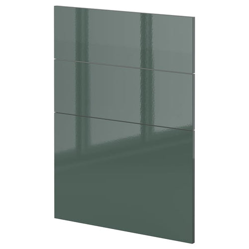 METOD - METOD 3 fronts for dishwasher, Kallarp high-gloss dark grey-green, 60 cm