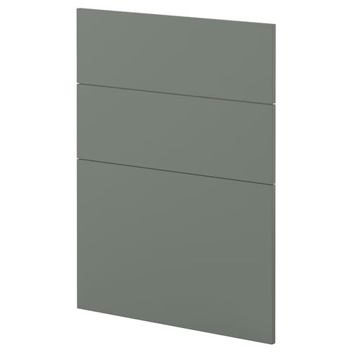METOD - METOD 3 fronts for dishwasher, Nickebo/matt grey-green, 60 cm